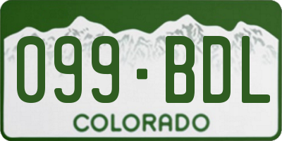CO license plate 099BDL