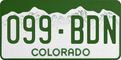 CO license plate 099BDN