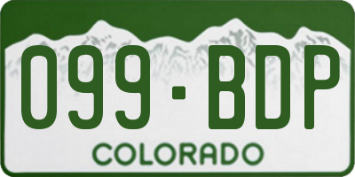 CO license plate 099BDP