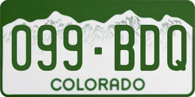 CO license plate 099BDQ