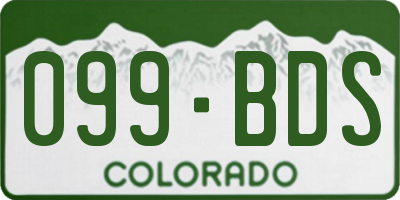 CO license plate 099BDS
