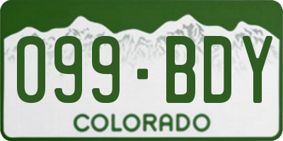 CO license plate 099BDY