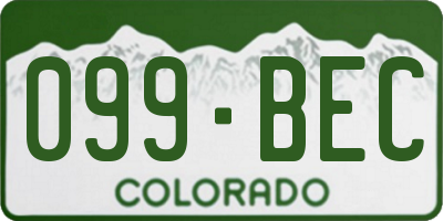 CO license plate 099BEC