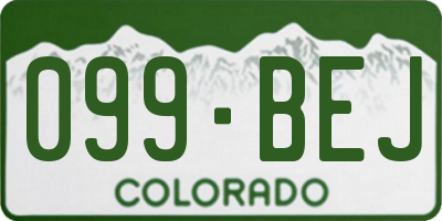 CO license plate 099BEJ