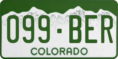 CO license plate 099BER