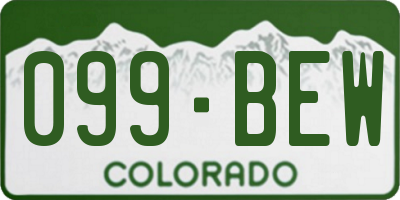 CO license plate 099BEW