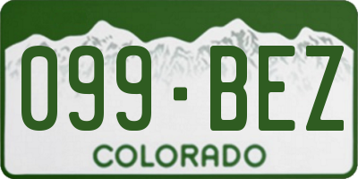 CO license plate 099BEZ