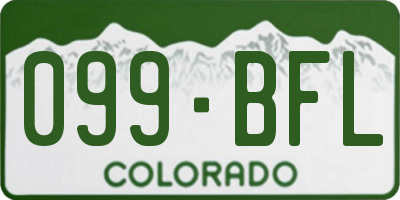 CO license plate 099BFL