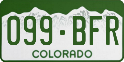 CO license plate 099BFR