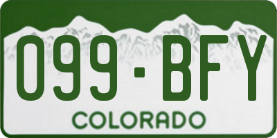 CO license plate 099BFY