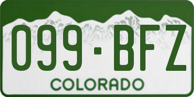 CO license plate 099BFZ