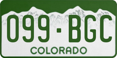 CO license plate 099BGC
