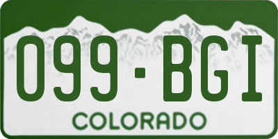 CO license plate 099BGI
