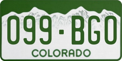 CO license plate 099BGO