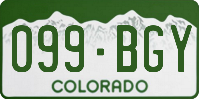CO license plate 099BGY