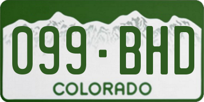 CO license plate 099BHD