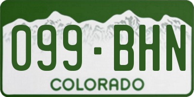 CO license plate 099BHN