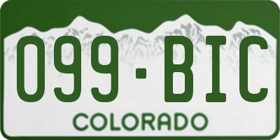 CO license plate 099BIC