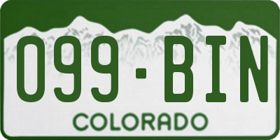 CO license plate 099BIN