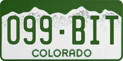 CO license plate 099BIT