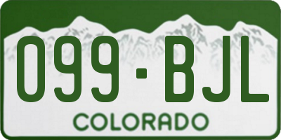 CO license plate 099BJL