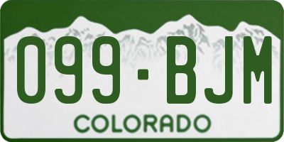 CO license plate 099BJM