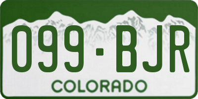 CO license plate 099BJR
