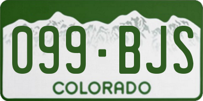 CO license plate 099BJS