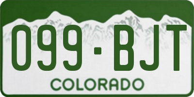 CO license plate 099BJT