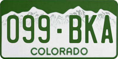 CO license plate 099BKA