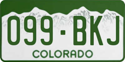 CO license plate 099BKJ