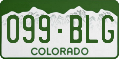 CO license plate 099BLG