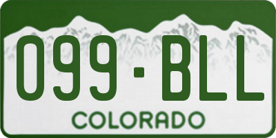 CO license plate 099BLL