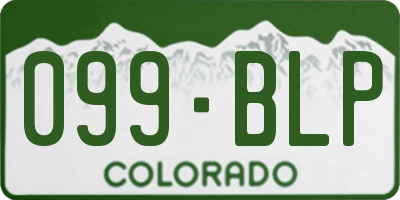 CO license plate 099BLP