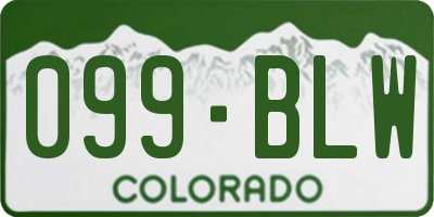 CO license plate 099BLW