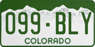 CO license plate 099BLY
