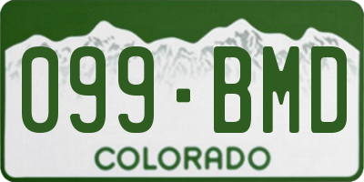 CO license plate 099BMD