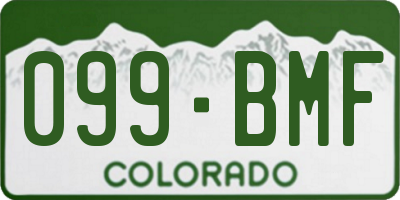 CO license plate 099BMF