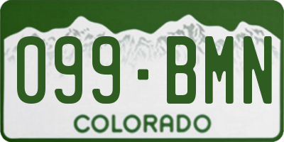 CO license plate 099BMN