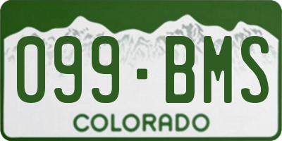CO license plate 099BMS