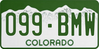 CO license plate 099BMW