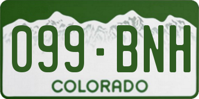 CO license plate 099BNH
