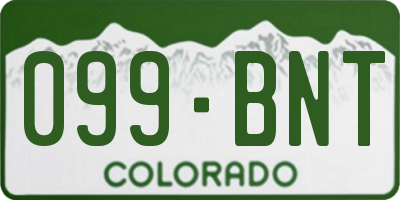 CO license plate 099BNT