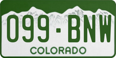 CO license plate 099BNW