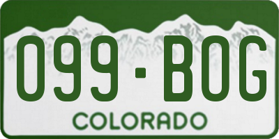 CO license plate 099BOG