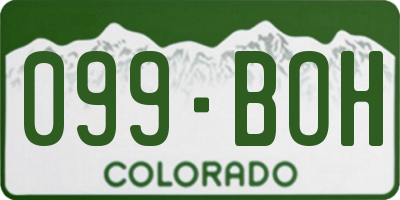 CO license plate 099BOH