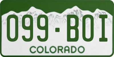 CO license plate 099BOI