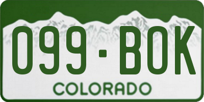 CO license plate 099BOK