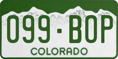 CO license plate 099BOP