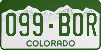 CO license plate 099BOR